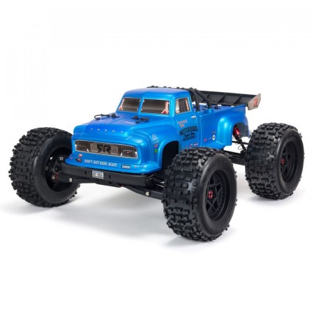 Arrma 1/8 NOTORIOUS 6S V5 4X4 BLX Stunt Truck with Spektrum Firma RTR, Blue