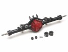 Team Raffee Co. Complete Assembled Scale PHAT Rear Axle Version 2 for D90/D110 Red thumbnail