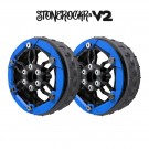 ProCrawler Stonerockr™ V2 Pro F6 By Pierre Silva 2.2in LCG Offset Wheel Set /w Grind™ Blue Front Ring (2pcs) No hex hub thumbnail