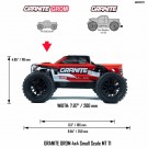 Arrma 1/18 GRANITE GROM 4X4 RTR Brushed Monster Truck (Battery and Charger Included), Red thumbnail