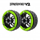 ProCrawler Stonerockr™ V2 Pro F6 By Pierre Silva 2.2in LCG Offset Wheel Set /w Flatgekko™ Green Front Ring (2pcs) No hex thumbnail