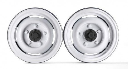 GRC 1.9 Metal Classic Beadlock Wheel #Series II Defender (2) White