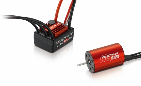 Hobbywing QuicRun Brushless System WP-16BL30 ESC+ 2435-4500KV Motor Combo For 1/16 and 1/18 RC Red