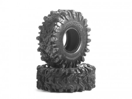 Boom Racing AGGRESSOR™ 1.9in Rock Crawling Tire 4.75in x 1.75in GEKKO™ RED w/ 2-Stage Soft Open / Hard Closed Foam 2pcs