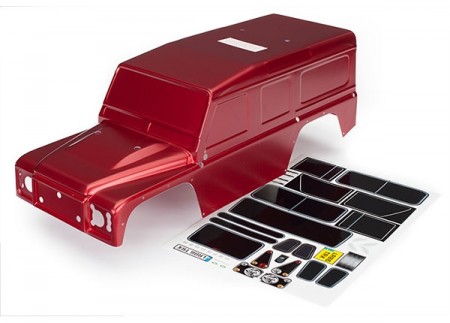 Traxxas Body, Land Rover® Defender®, red (painted)/ decals