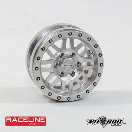 Pitbull 1.9 Scale RACELINE Ryno Aluminum Beadlock Wheels Silver - 4pcs