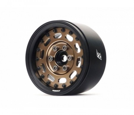 Boom Racing ProBuild™ 1.9in MAG-10 Adjustable Offset Aluminum Beadlock Wheels (2) Matte Black/Bronze