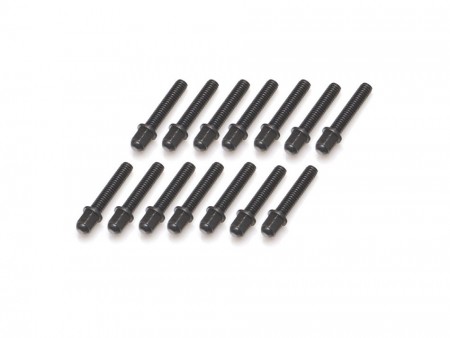 Boom Racing ProBuild™ Mag Seat Lug Nut M2.5x12mm Scale Hardware Set (14) Black
