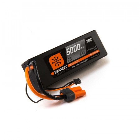 Spektrum 7.4V 5000mAh 2S 30C Smart Hardcase LiPo Battery: IC5