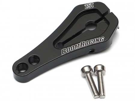 Boom Racing Aluminum Long Low Profile Servo Horn 25T Black for BRX01
