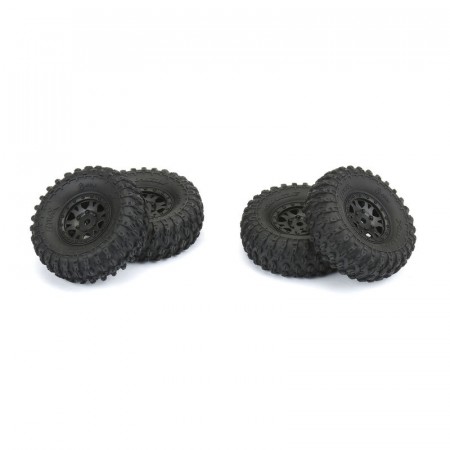 Pro-Line 1/24 Hyrax Front/Rear 1.0in Tires Mounted 7mm Black Impulse (4): SCX24