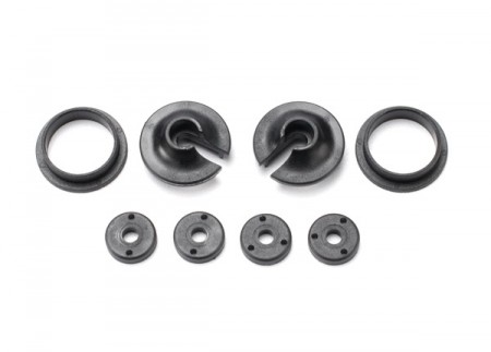 Traxxas TRX3768 Spring retainers, upper and lower (2)/ piston head set (2-hole (2)/ 3-hole (2))