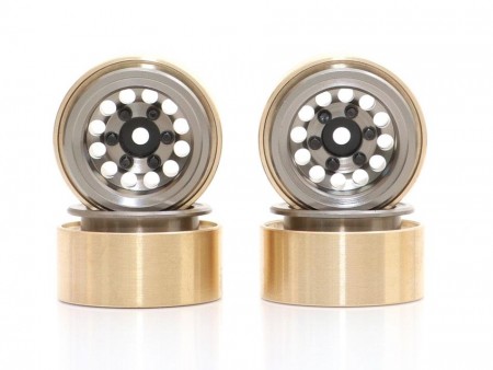 Boom Racing KRAIT™ 1.0in Terra Beadlock Wheel w/ Hubs Set (4) Gun Metal