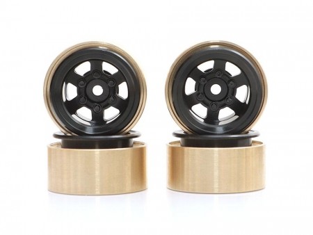 Boom Racing KRAIT™ 1.0in TE37 Beadlock Wheel w/ Hubs Set (4) Black
