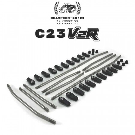 ProCrawler Flatgekko™ C23 V2/V2R Capra AMS-Ready High-Clearance Stainless Steel Link Kit