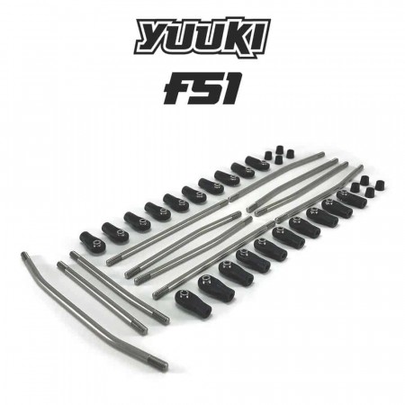 ProCrawler Yuuki™ FS1 V1 SCX10II AR44 AMS-Ready High-Clearance Stainless Steel Link Kit