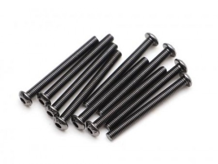 Boom Racing M3x28mm Round Head 12.9 Grade Nickel Plated Screws (10)
