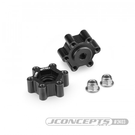 JConcepts Tribute Wheel, Aluminum 12mm Hex Wheel Adaptor - 11mm Offset (2)
