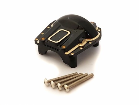 Hobby Details Brass Counterweight Axle Housing Cover for Axial SCX6 - Black and Gold