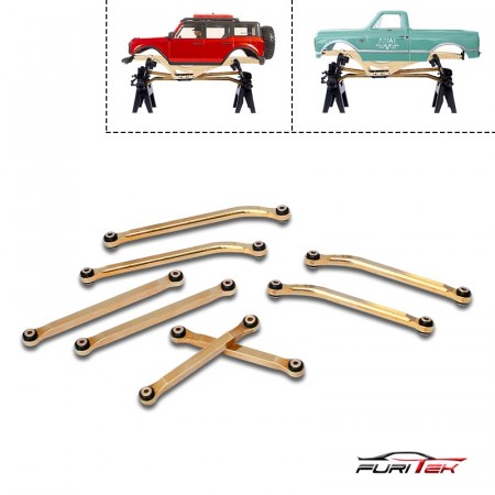 FURITEK BRASS HIGH CLEARANCE LINKS SET FOR SCX24 Bronco and C-10 Jeep