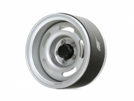 Boom Racing ProBuild™ 1.9in Slot Mags Jelly Bean Adjustable Offset Aluminum Beadlock Wheels (2) Flat Silver/Flat Silver