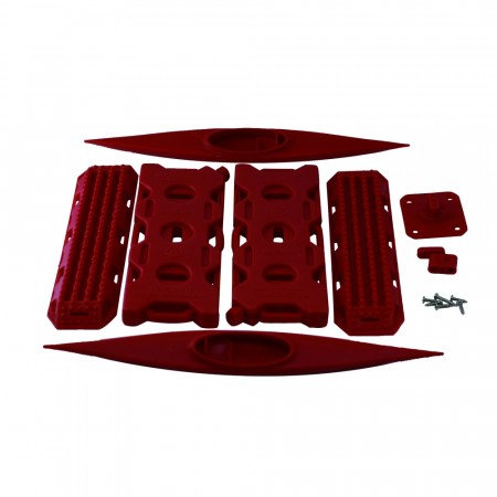 Hobby Details RC Crawler Car Decorative Canoe, Recovery Ramps, Oil Tank Parts 6pcs/set - Red