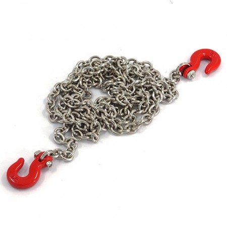 Yeah Racing 1/10 RC Rock Crawler Accessory 96cm Long Chain and Hook Set Red