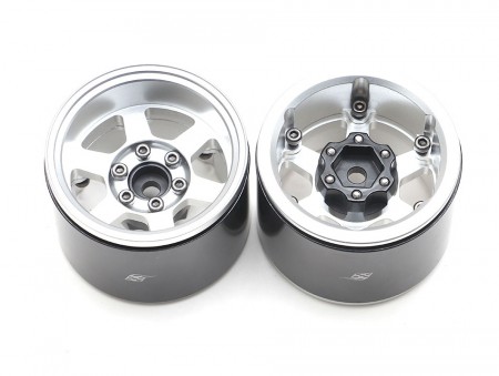 Boom Racing Extra Wide TE37XD KRAIT™ 1.9 Deep Dish Aluminum Beadlock Wheels w/ XT606 Hub (2) Silver