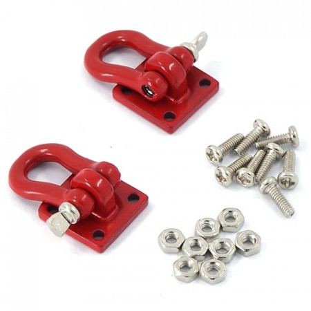 Yeah Racing 1/10 RC Rock Crawler Accessories Heavy Duty Shackle w/ Mounting Bracket Fit 3Racing CR01-27 Winch Red