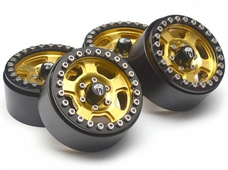 Boom Racing Golem KRAIT™ 1.9 Aluminum Beadlock Wheels with 8mm Wideners (4) [Recon G6 Certified] Gold