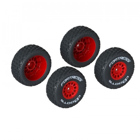 Arrma dBoots 'FORTRESS' Tire Set Glued, Red (2 Pairs)