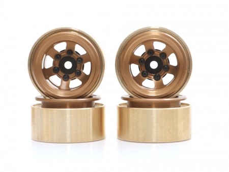 Boom Racing KRAIT™ 1.0in TE37 Beadlock Wheel w/ Brass Rings and Hub Options Set (4) Bronze