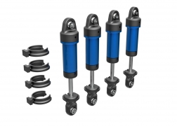Traxxas Shocks, GTM, 6061-T6 aluminum (blue-anodized) (fully assembled w/o springs) (4) TRX-4M