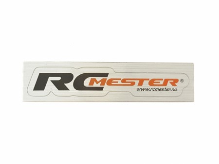 RC Mester logo klistremerke børstet alu overflate10x2cm
