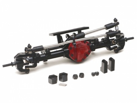 Team Raffee Co. Complete Assembled Scale PHAT Front Axle Version 2 for D90/D110 Red