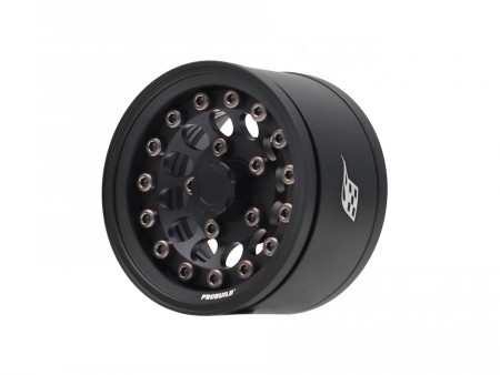 Boom Racing ProBuild™ 1.55in R12 Adjustable Offset Aluminum Beadlock Wheels (2) Matte Black/Matte Black