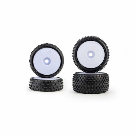 Pro-Line Racing 1/24 Wedge Front and Prism Rear Carpet Tires Mounted 7mm, White (4): Losi Micro-B