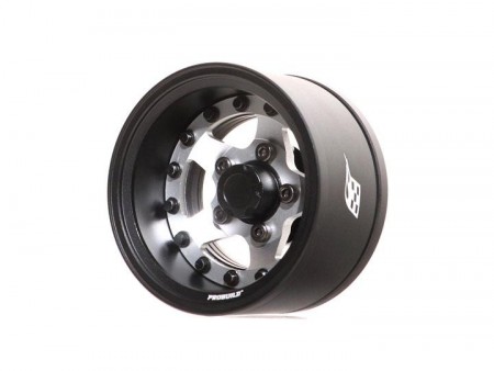 Boom Racing ProBuild™ 1.55in SV5 Adjustable Offset Aluminum Beadlock Wheels (2) Matte Black/Flat Silver