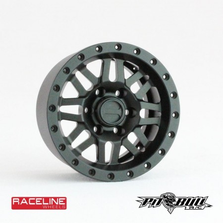 Pitbull 1.55 RACELINE Scale Ryno Aluminum Beadlock Wheels Black - 4pcs