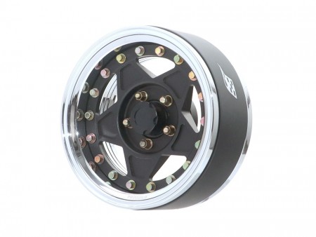 Boom Racing ProBuild™ 1.9in Narrow RTS Adjustable Offset Beadlock Wheels (2) Chrome /Matte Black