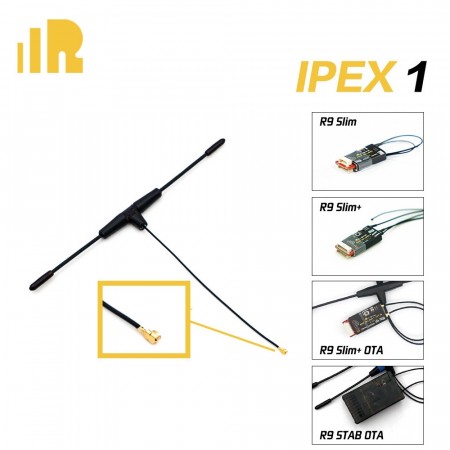 FrSky 868MHz LBT IPEX1 Dipole T Antenna (for R9 Slim/STAB/MX/SX)