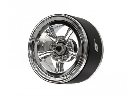 Boom Racing ProBuild™ 1.9in M5 Adjustable Offset Aluminum Beadlock Wheels (2) Chrome/Chrome
