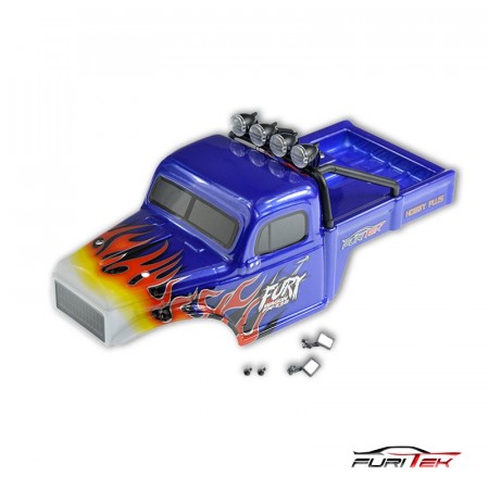 FURITEK BLUE WITH FLAMES FURY WAGON BODY For FURITEK FX118