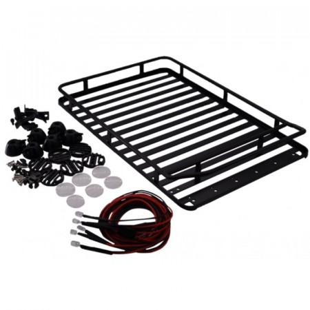Hobby Details Roof Luggage Rack with LED Light Bar for 1/10 RC Cars