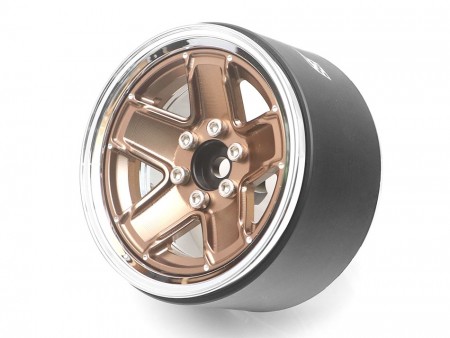 Boom Racing ProBuild™ 2.2in M13 Adjustable Offset Aluminum Beadlock Wheels (2) Chrome/Bronze