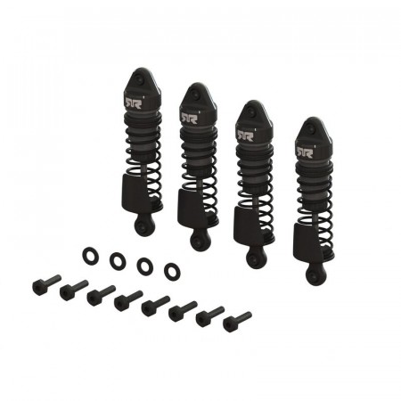 Arrma Aluminum Shock Set, 58mm Length, 2000cSt Oil (4), Gunmetal: GROM