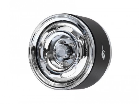 Boom Racing ProBuild™ 1.9in Slot Mags Jelly Bean Adjustable Offset Aluminum Beadlock Wheels (2) Chrome/Chrome