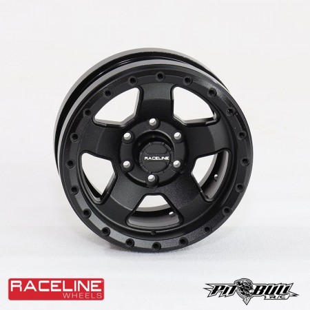 Pitbull 1.55 RACELINE Scale Combat Aluminum Beadlock Wheels Black - 4pcs