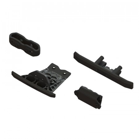 Arrma Lower Skid And Bumper Set: Black Vorteks