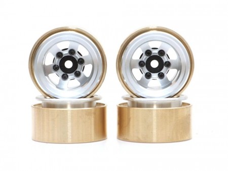 Boom Racing KRAIT™ 1.0in TE37 Beadlock Wheel w/ Hubs Set (4) Silver
